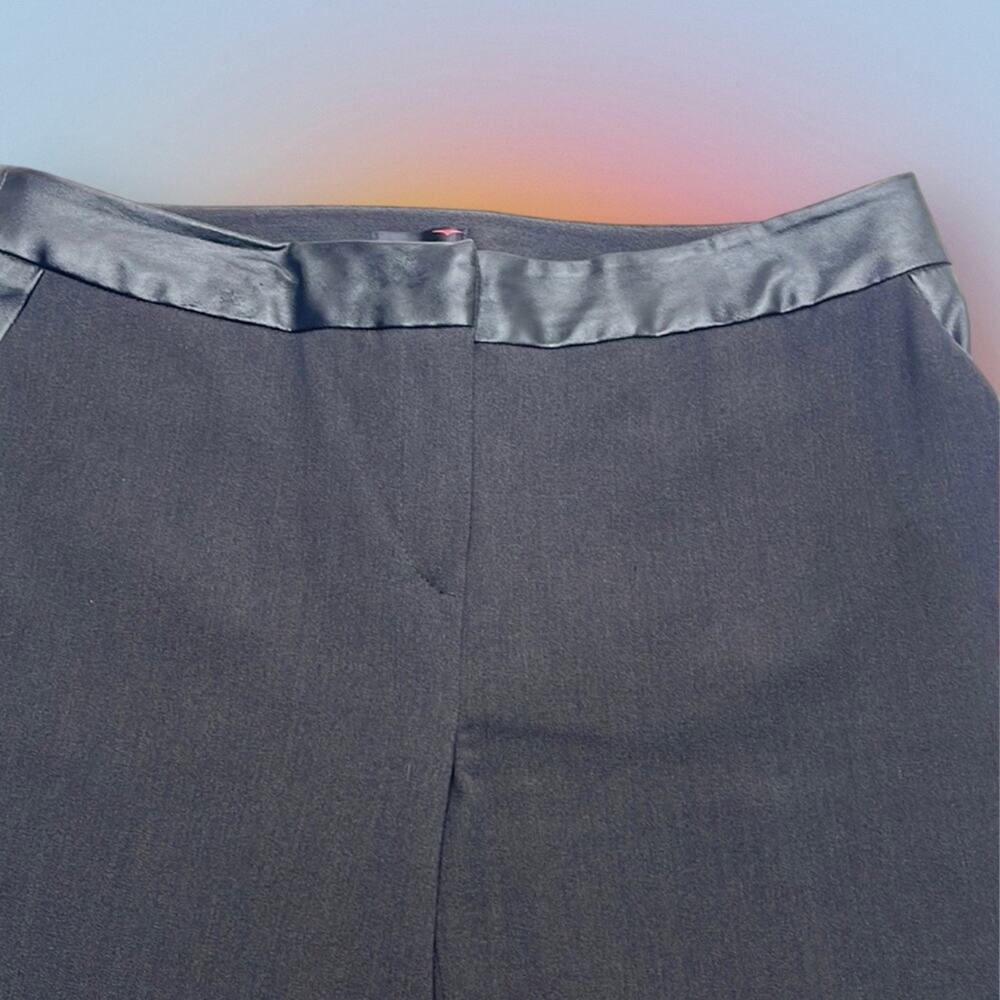 RAFAELLA Women’s 8 Charcoal Black Dress Pant with Leather Trim